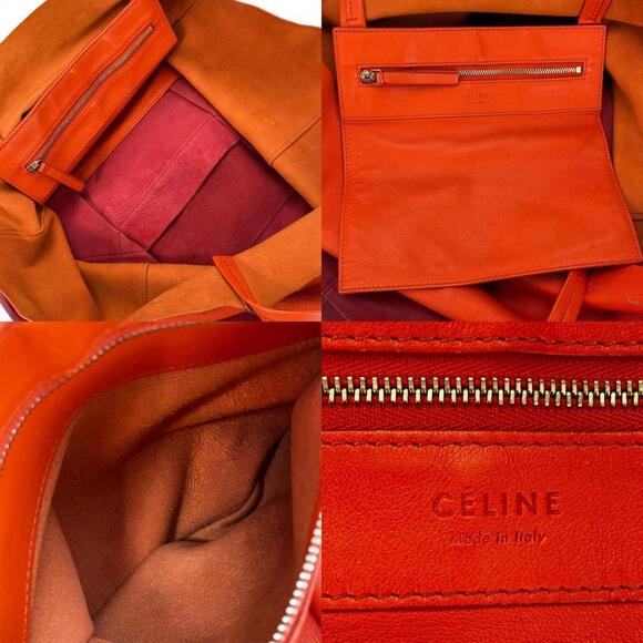 CELINE Orange Leather Tote Bag - Picture 7 of 11